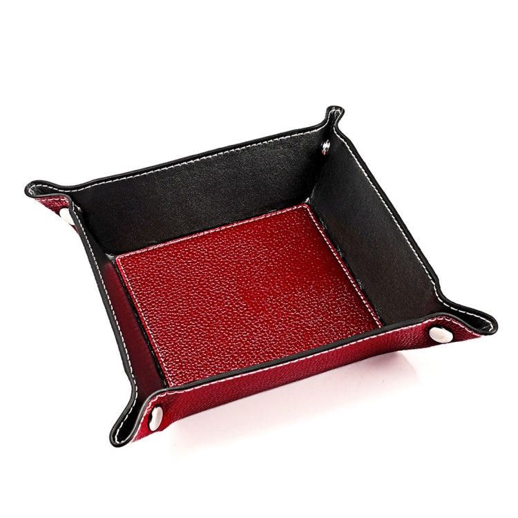 7001 Leather Desktop Square Storage Box Household Life Oddments Tray