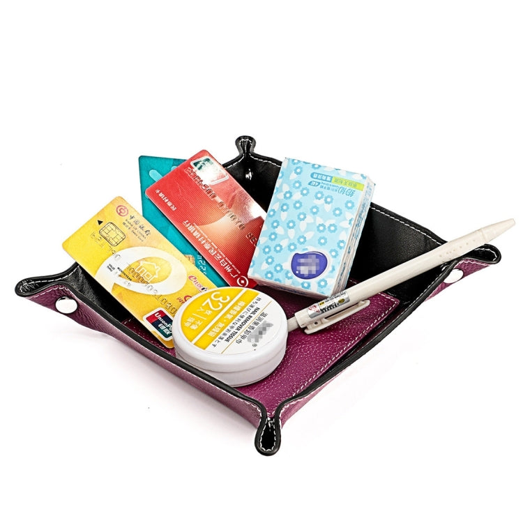 7001 Leather Desktop Square Storage Box Household Life Oddments Tray