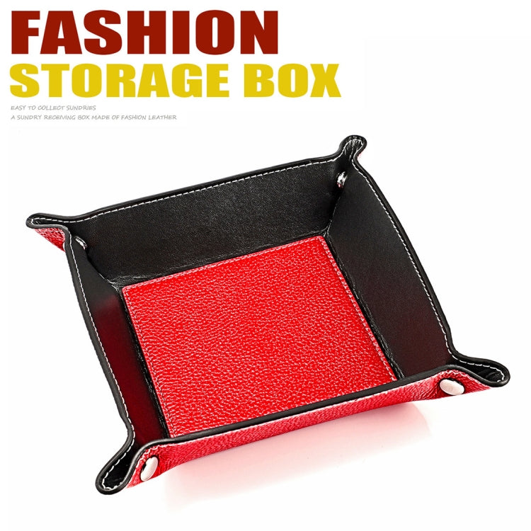 7001 Leather Desktop Square Storage Box Household Life Oddments Tray