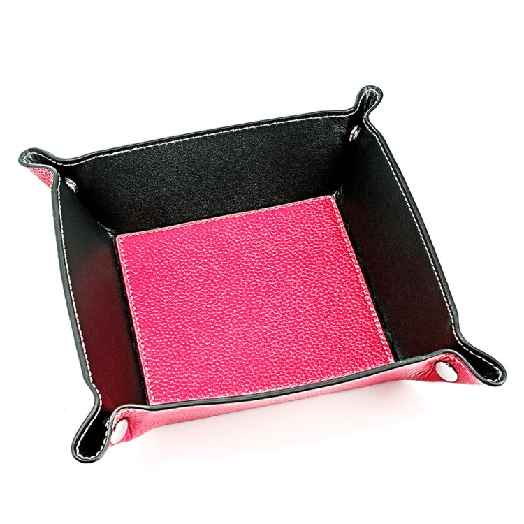 7001 Leather Desktop Square Storage Box Household Life Oddments Tray