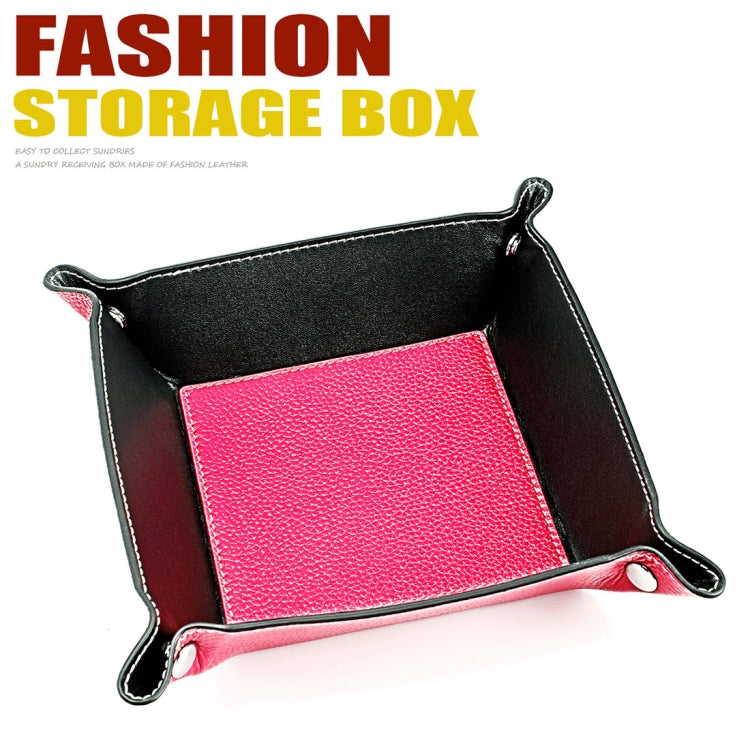 7001 Leather Desktop Square Storage Box Household Life Oddments Tray