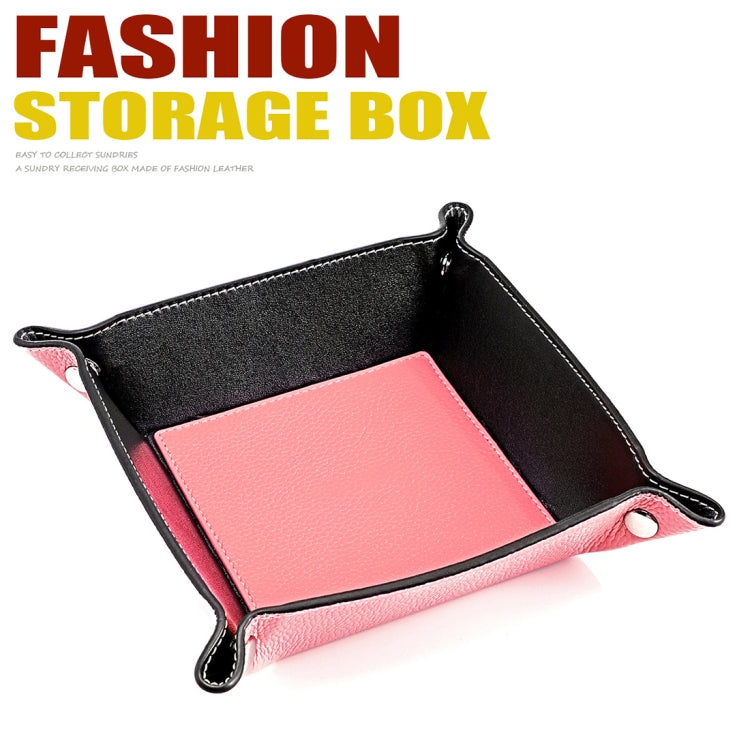 7001 Leather Desktop Square Storage Box Household Life Oddments Tray