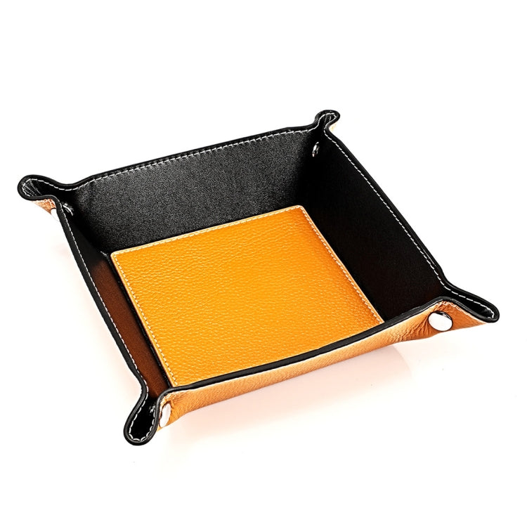 7001 Leather Desktop Square Storage Box Household Life Oddments Tray