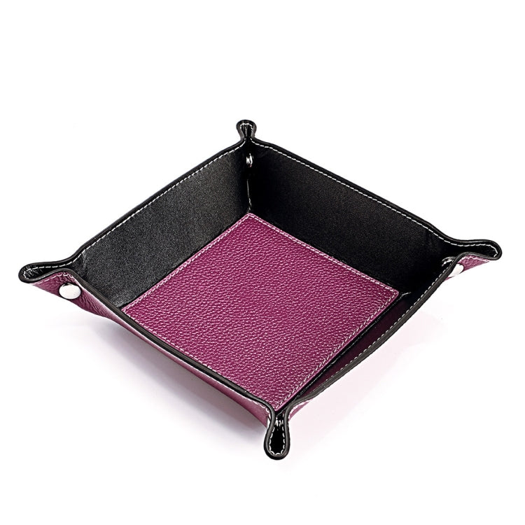 7001 Leather Desktop Square Storage Box Household Life Oddments Tray