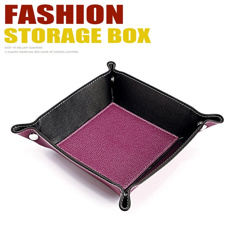 7001 Leather Desktop Square Storage Box Household Life Oddments Tray