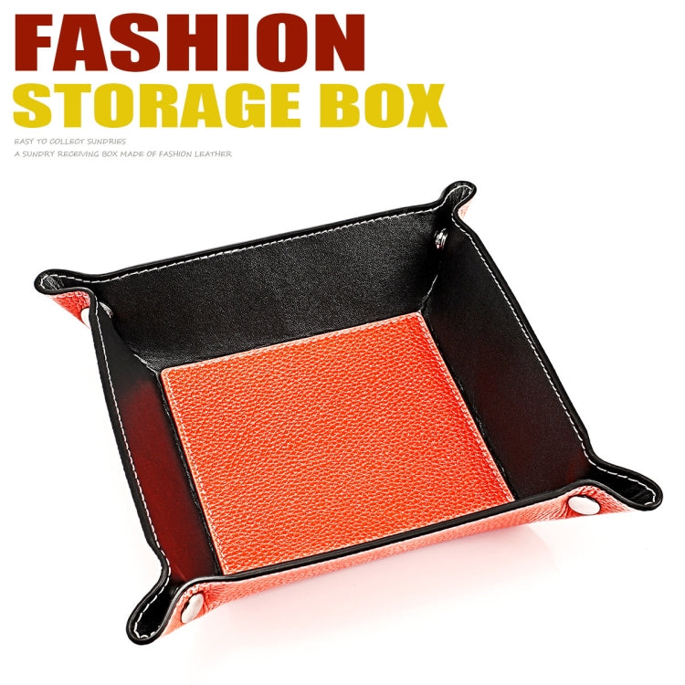 7001 Leather Desktop Square Storage Box Household Life Oddments Tray