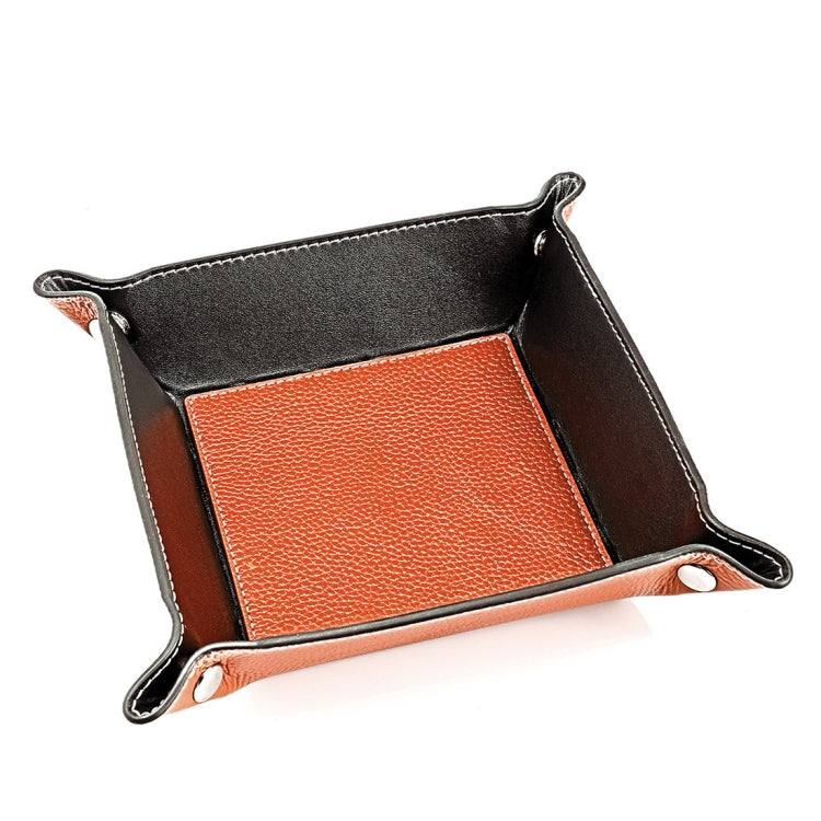 7001 Leather Desktop Square Storage Box Household Life Oddments Tray