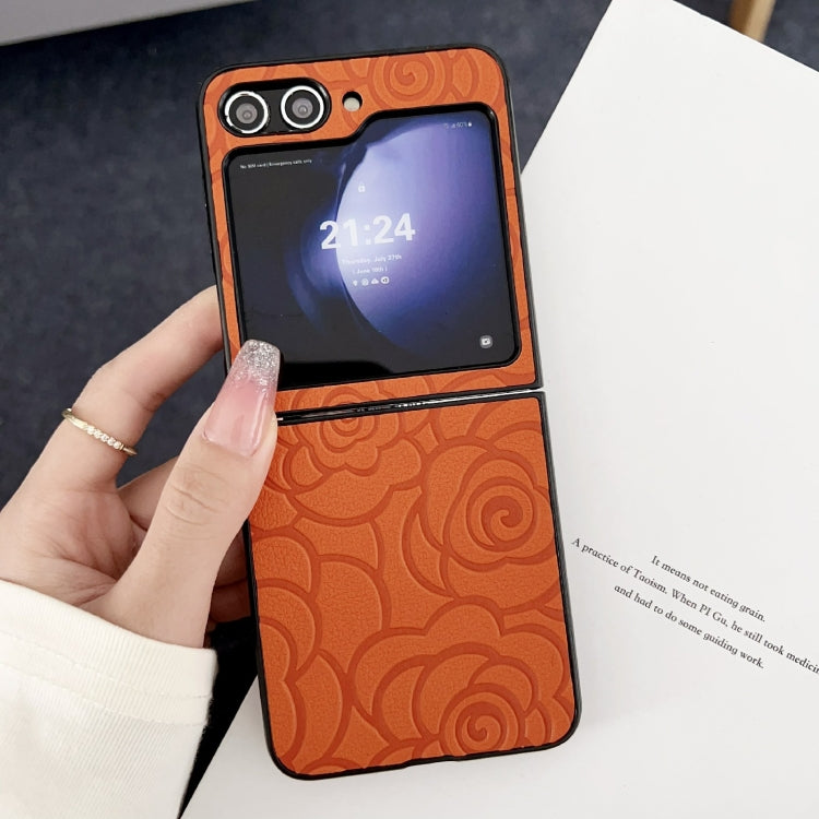 For Samsung Galaxy Z Flip6 / Flip7 FE Impression Flower Pattern Protective Phone Case