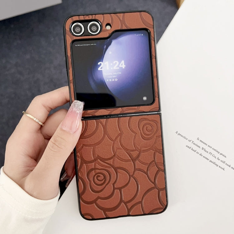 For Samsung Galaxy Z Flip6 / Flip7 FE Impression Flower Pattern Protective Phone Case
