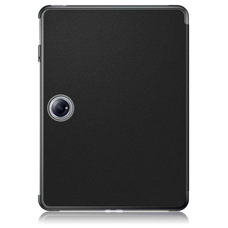 For OnePlus Pad Pro / Pad 2 Custer Solid Color 3-fold Holder Smart Leather Tablet Case
