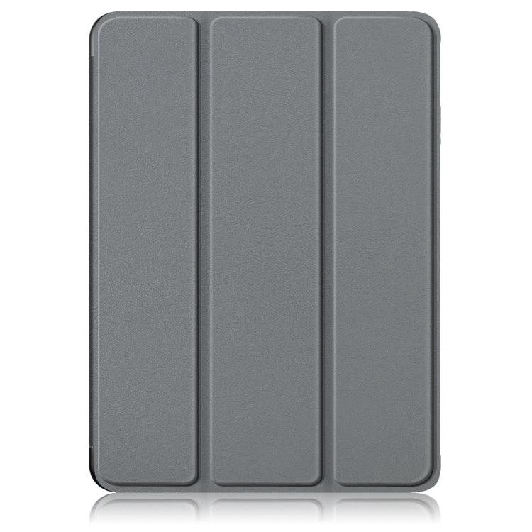 For OnePlus Pad Pro / Pad 2 Custer Solid Color 3-fold Holder Smart Leather Tablet Case