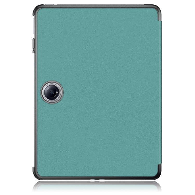 For OnePlus Pad Pro / Pad 2 Custer Solid Color 3-fold Holder Smart Leather Tablet Case