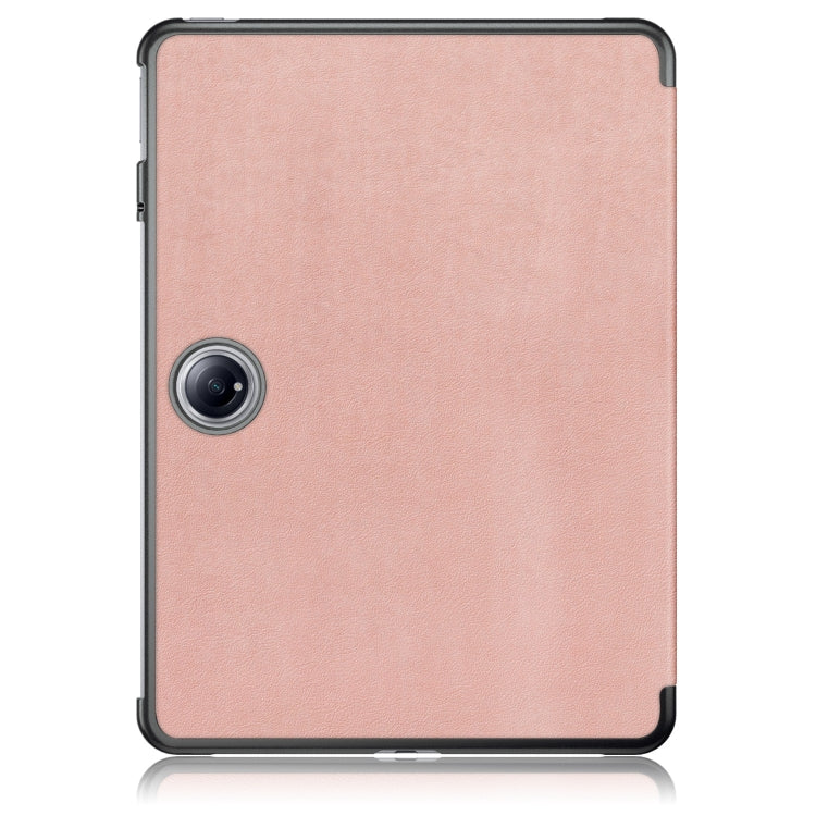For OnePlus Pad Pro / Pad 2 Custer Solid Color 3-fold Holder Smart Leather Tablet Case