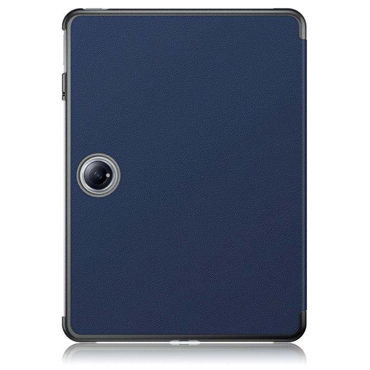 For OnePlus Pad Pro / Pad 2 Custer Solid Color 3-fold Holder Smart Leather Tablet Case