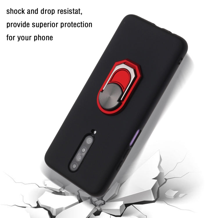 For Xiaomi Redmi K30 Black Armor PC + TPU Shockproof Protective Case with Ring Holder
