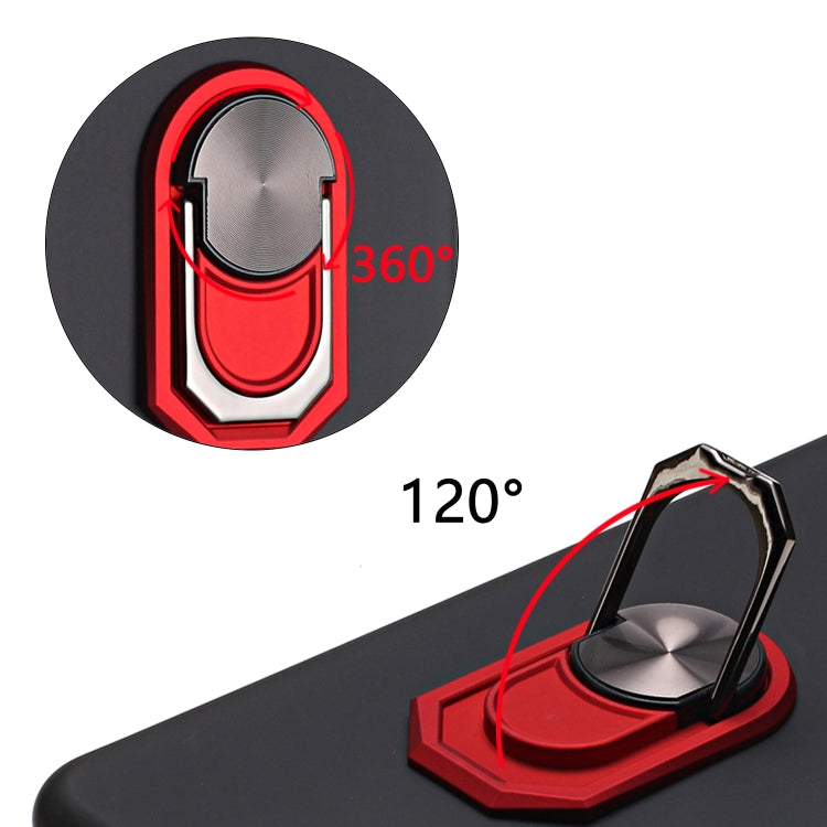 For Xiaomi Mi 10 Black Armor PC + TPU Shockproof Protective Case with Ring Holder(Red)