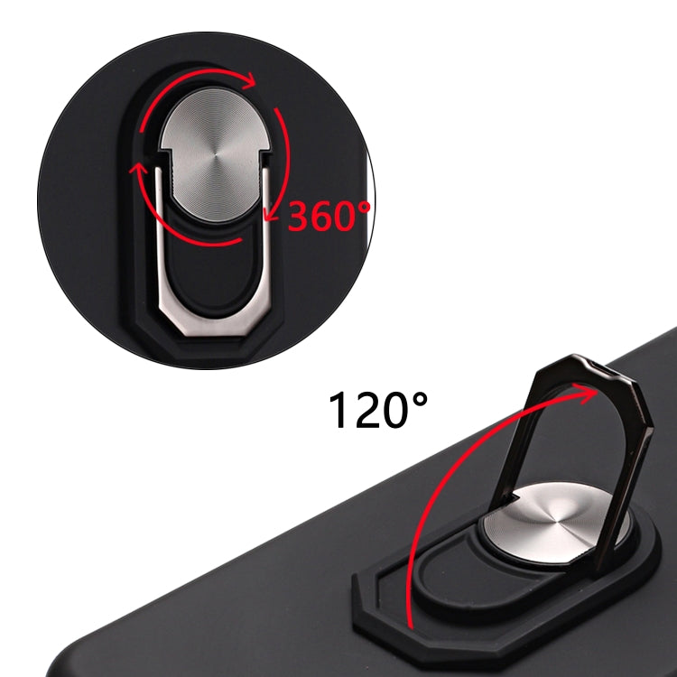 For Xiaomi Mi Note10 Lite Black Armor PC + TPU Shockproof Protective Case with Ring Holder