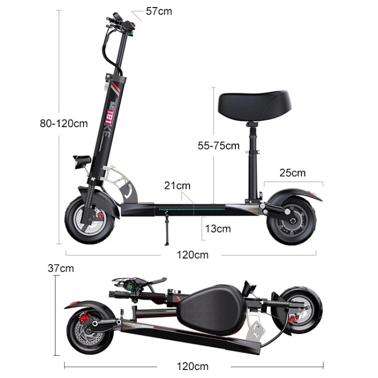 High Configuration Version Foldable Mini Electric Scooter Triple Shock Absorption Adult Scooter with Turn Signal Light & Color Screen Digital Dashboard & 48V Motor, Endurance:40-50km