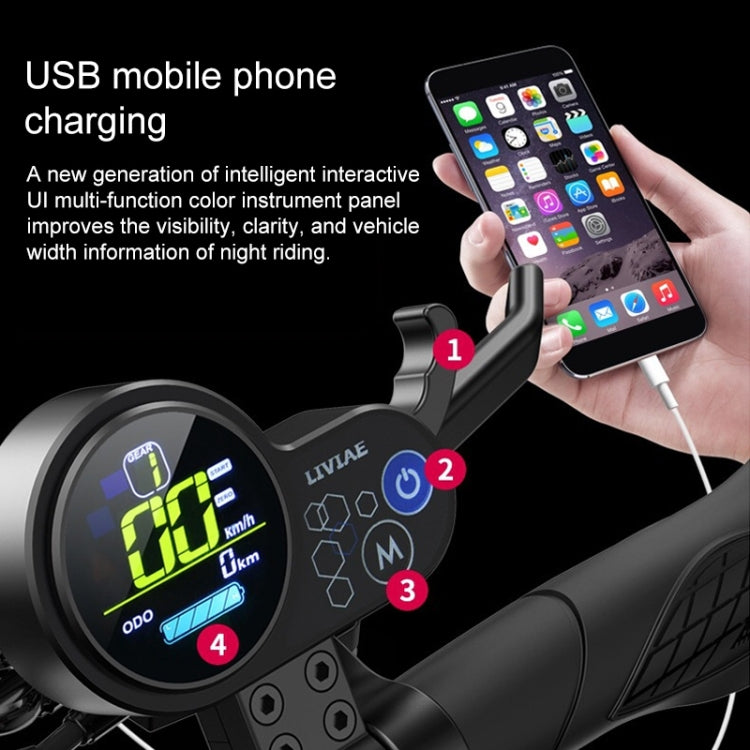 High Configuration Version Foldable Mini Electric Scooter Triple Shock Absorption Adult Scooter with Turn Signal Light & Color Screen Digital Dashboard & 48V Motor, Endurance:70-80km