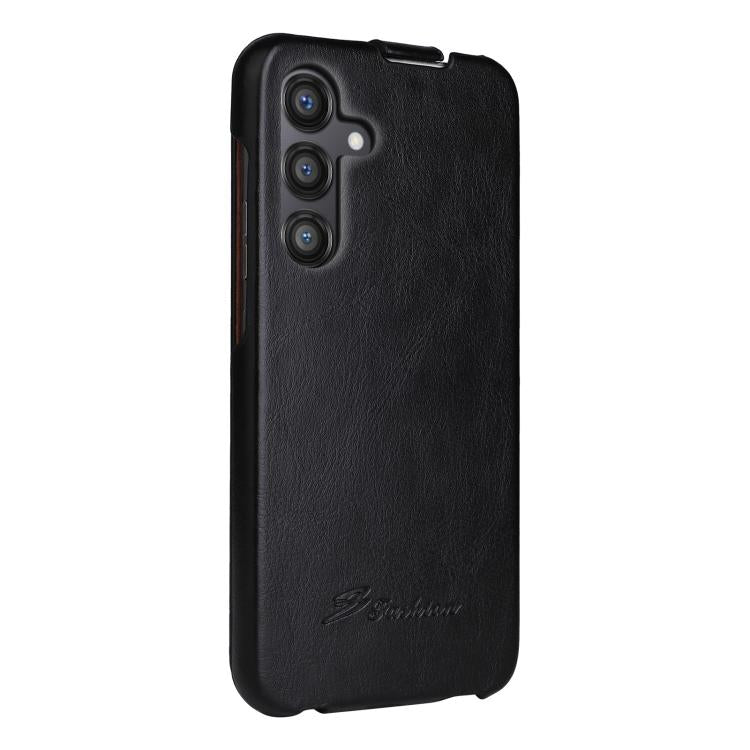 For Samsung Galaxy S25 5G Fierre Shann 64 Texture Vertical Flip PU Leather Phone Case