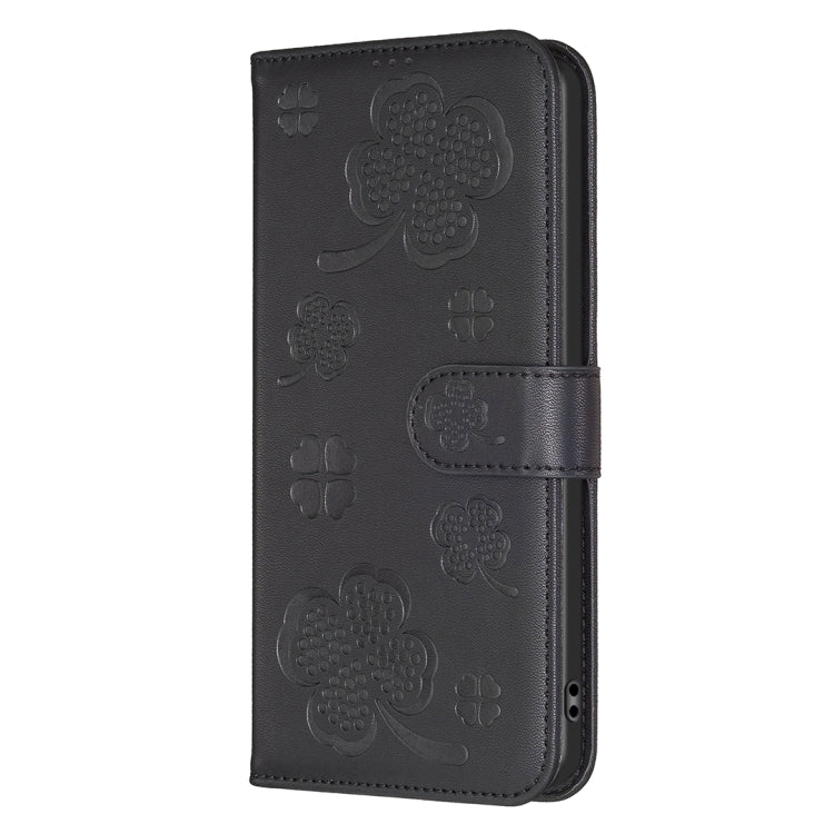 For Honor X6b Four-leaf Embossed Leather Phone Case