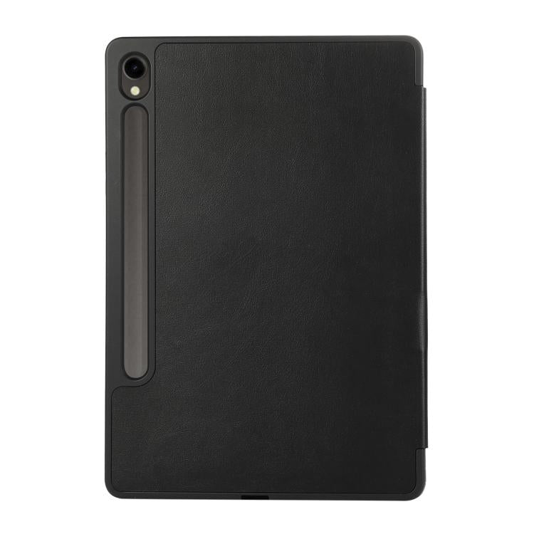 For Samsung Galaxy Tab S10 FE+ 3-Fold Pure Color TPU Leather Tablet Case with Pen Slot