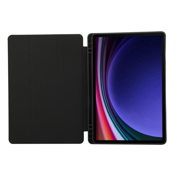 For Samsung Galaxy Tab S10 FE+ 3-Fold Pure Color TPU Leather Tablet Case with Pen Slot