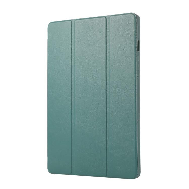 For Samsung Galaxy Tab S10 FE+ 3-Fold Pure Color TPU Leather Tablet Case with Pen Slot