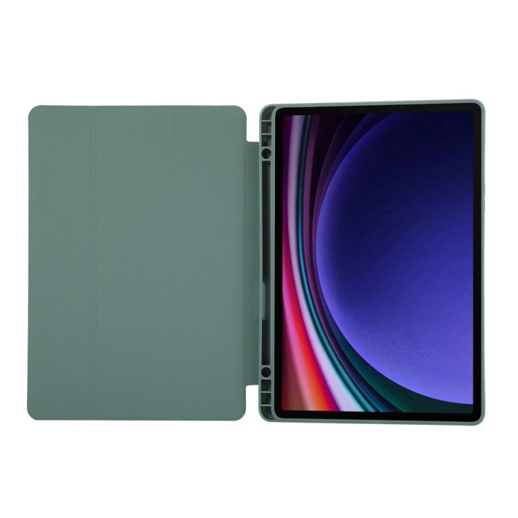For Samsung Galaxy Tab S10 FE+ 3-Fold Pure Color TPU Leather Tablet Case with Pen Slot