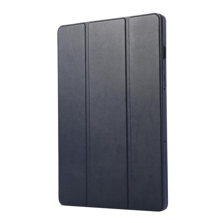 For Samsung Galaxy Tab S10 FE+ 3-Fold Pure Color TPU Leather Tablet Case with Pen Slot
