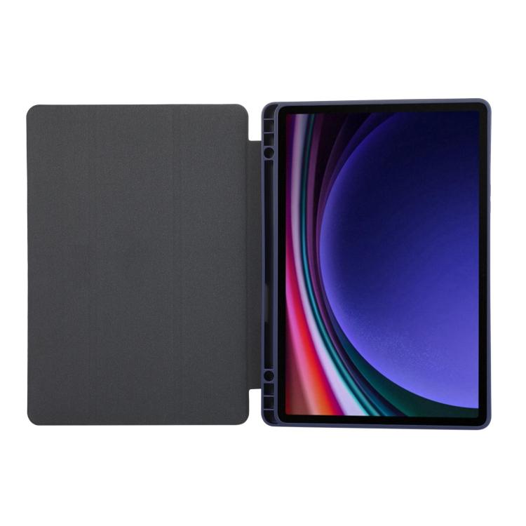 For Samsung Galaxy Tab S10 FE+ 3-Fold Pure Color TPU Leather Tablet Case with Pen Slot