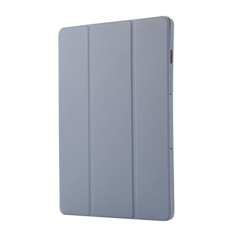For Samsung Galaxy Tab S10 FE+ 3-Fold Pure Color TPU Leather Tablet Case with Pen Slot