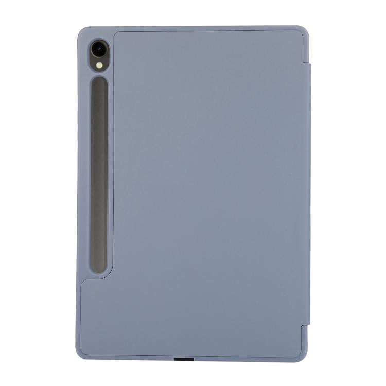 For Samsung Galaxy Tab S10 FE+ 3-Fold Pure Color TPU Leather Tablet Case with Pen Slot