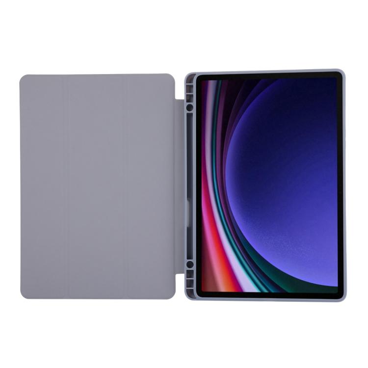 For Samsung Galaxy Tab S10 FE+ 3-Fold Pure Color TPU Leather Tablet Case with Pen Slot
