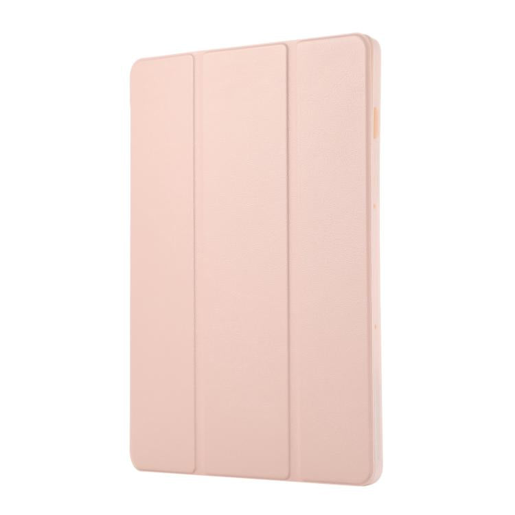 For Samsung Galaxy Tab S10 FE+ 3-Fold Pure Color TPU Leather Tablet Case with Pen Slot