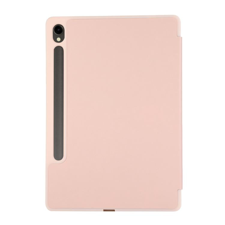For Samsung Galaxy Tab S10 FE+ 3-Fold Pure Color TPU Leather Tablet Case with Pen Slot