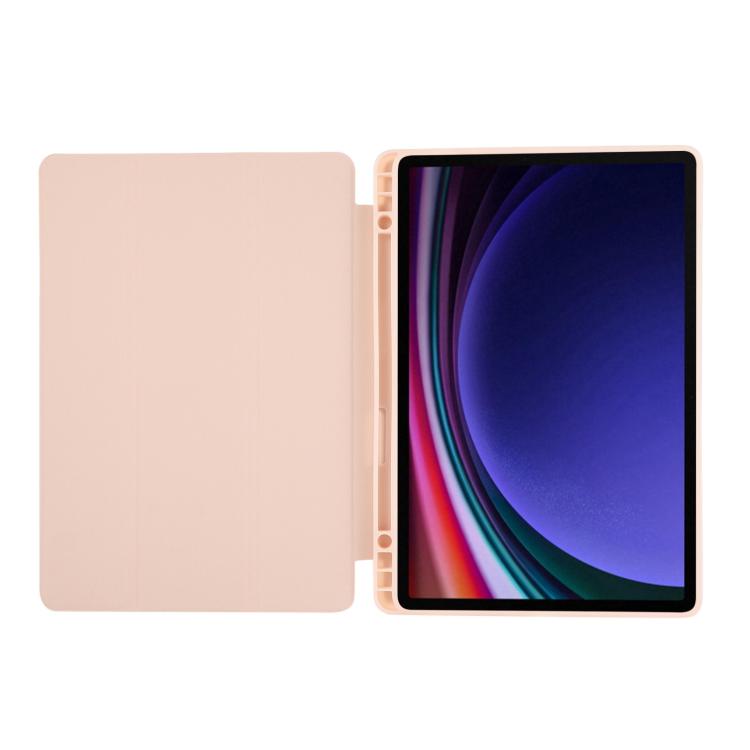 For Samsung Galaxy Tab S10 FE+ 3-Fold Pure Color TPU Leather Tablet Case with Pen Slot