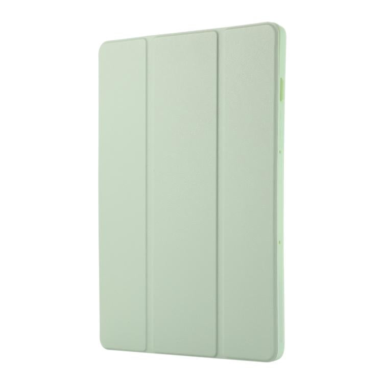 For Samsung Galaxy Tab S10 FE+ 3-Fold Pure Color TPU Leather Tablet Case with Pen Slot
