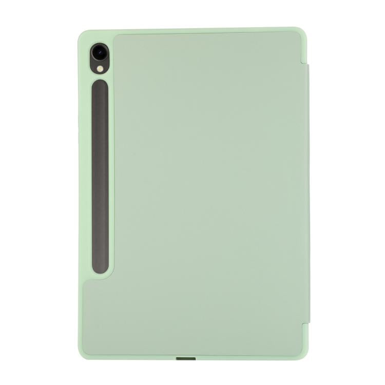 For Samsung Galaxy Tab S10 FE+ 3-Fold Pure Color TPU Leather Tablet Case with Pen Slot