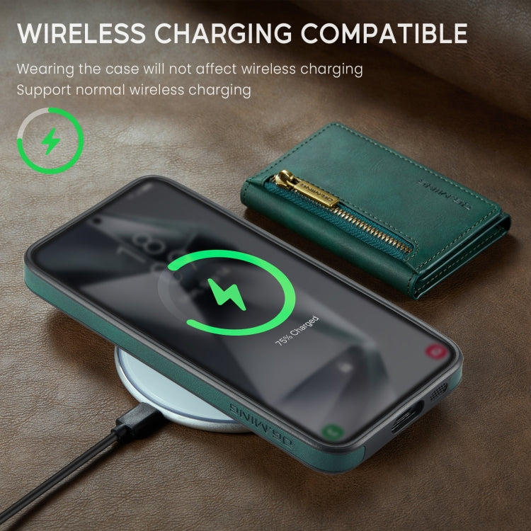 For Samsung Galaxy S24 FE 5G DG.MING M5 Series Zip RFID Multi Card Detachable Leather Phone Case