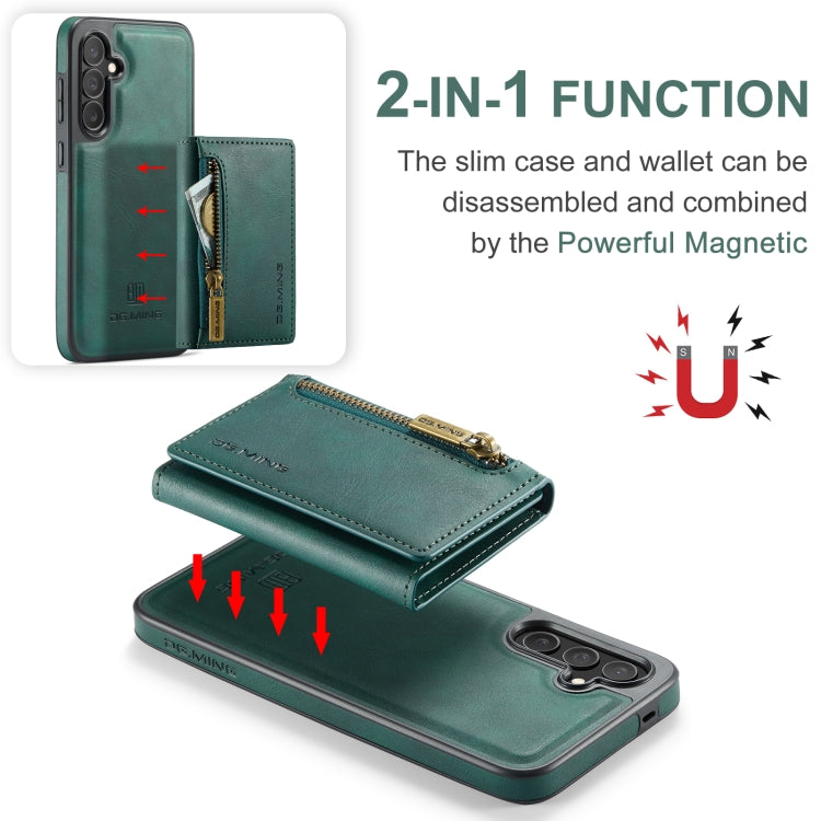 For Samsung Galaxy S24 FE 5G DG.MING M5 Series Zip RFID Multi Card Detachable Leather Phone Case