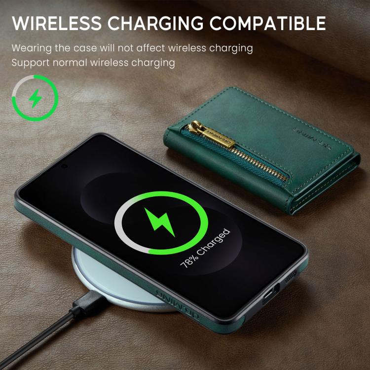 For Samsung Galaxy S25 Edge 5G DG.MING M5 Series Zip RFID Multi Card Detachable Leather Phone Case