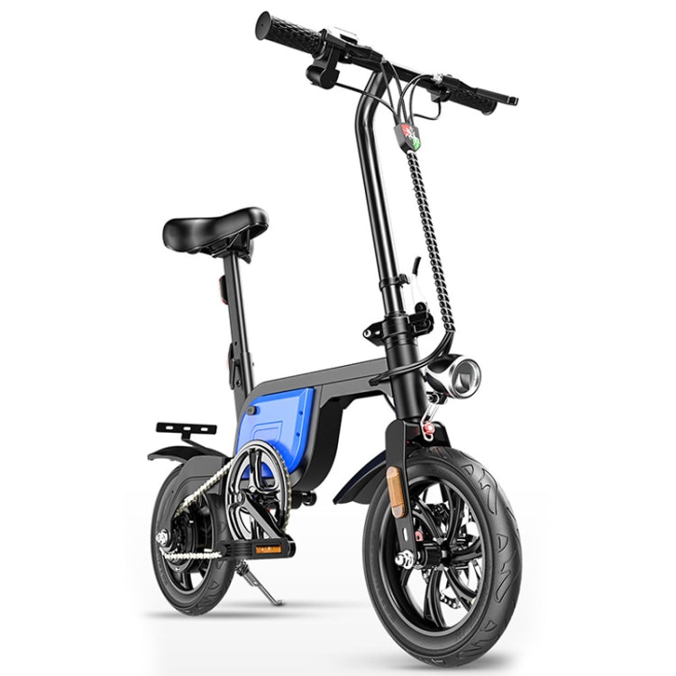 IPX5 Waterproof Foldable Electric Bicycle Adult Small Electric Bicycle with Three Riding Modes & 8AH Lithium Battery(Blue)