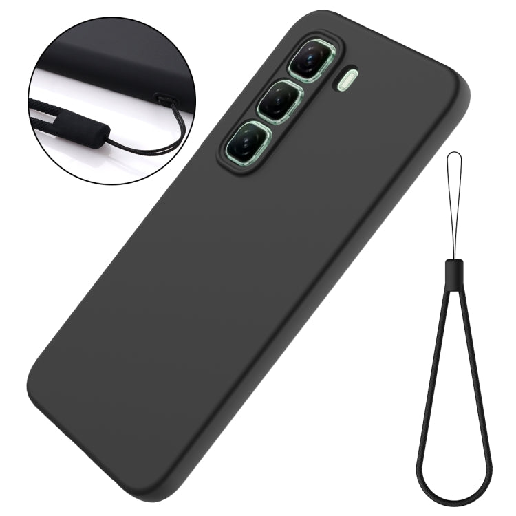 For Infinix Hot 50 4G Solid Color Liquid Silicone Dropproof Full Coverage Phone Case