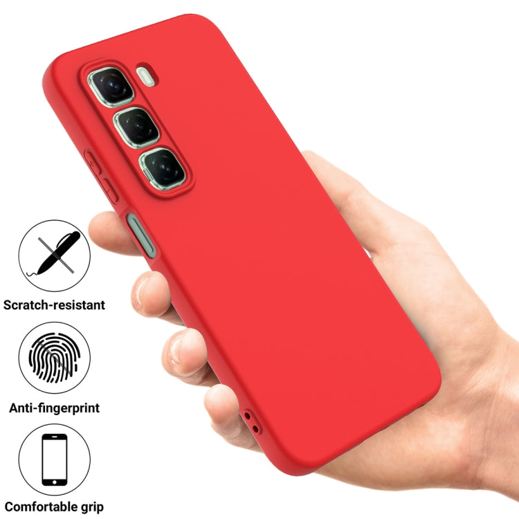 For Infinix Hot 50 5G Solid Color Liquid Silicone Dropproof Full Coverage Phone Case
