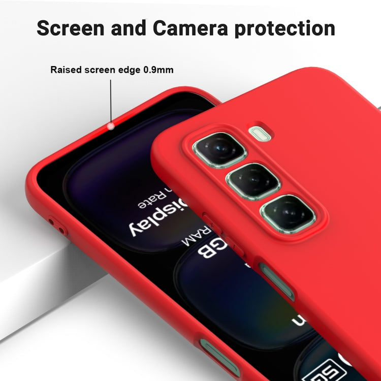 For Infinix Hot 50 5G Solid Color Liquid Silicone Dropproof Full Coverage Phone Case