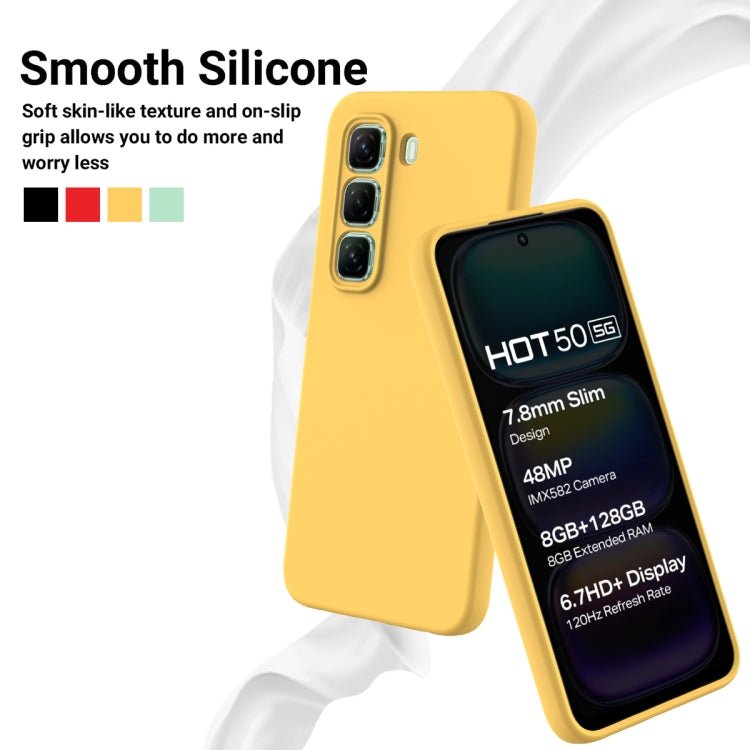 For Infinix Hot 50 5G Solid Color Liquid Silicone Dropproof Full Coverage Phone Case