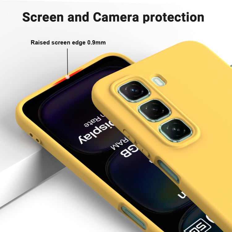 For Infinix Hot 50 5G Solid Color Liquid Silicone Dropproof Full Coverage Phone Case