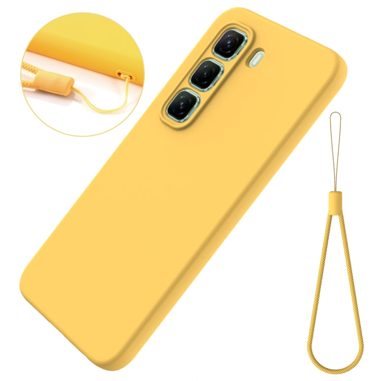 For Infinix Hot 50 5G Solid Color Liquid Silicone Dropproof Full Coverage Phone Case
