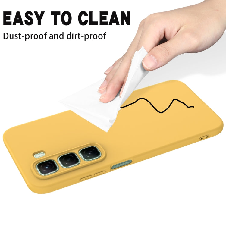 For Infinix Hot 50 5G Solid Color Liquid Silicone Dropproof Full Coverage Phone Case